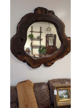 Claro Walnut Live Edge Art Mirror